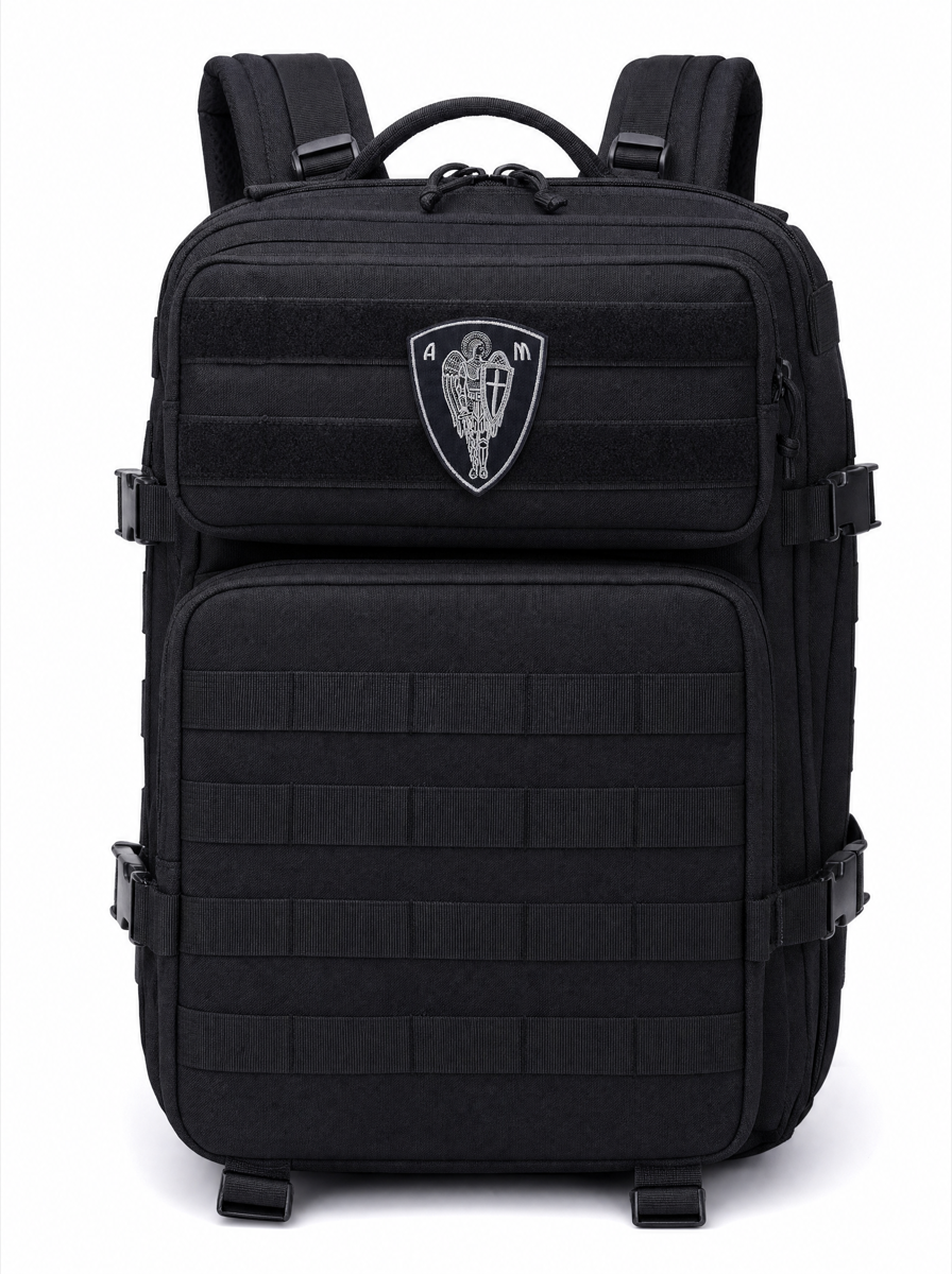Archangel Michael Patch - on backpack