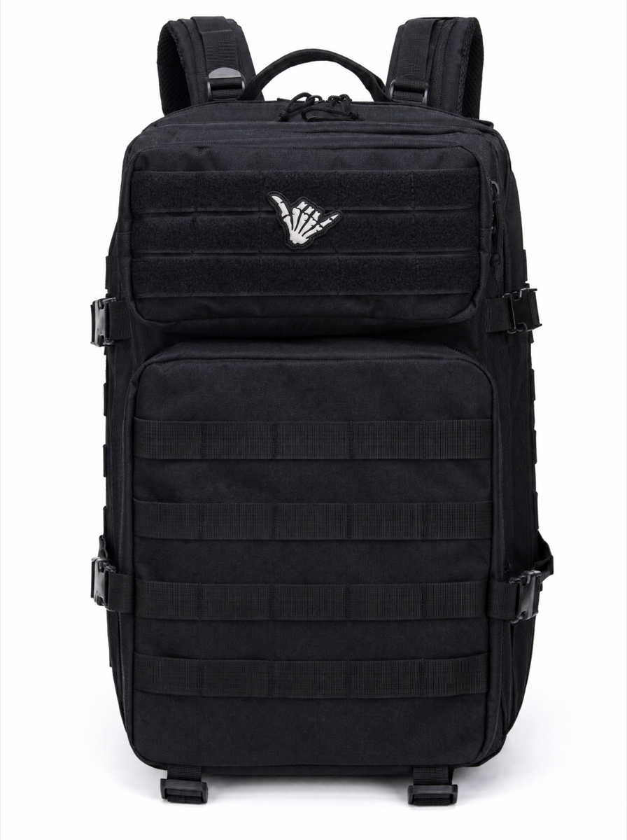 Shaka Skeleton Patch - on backpack