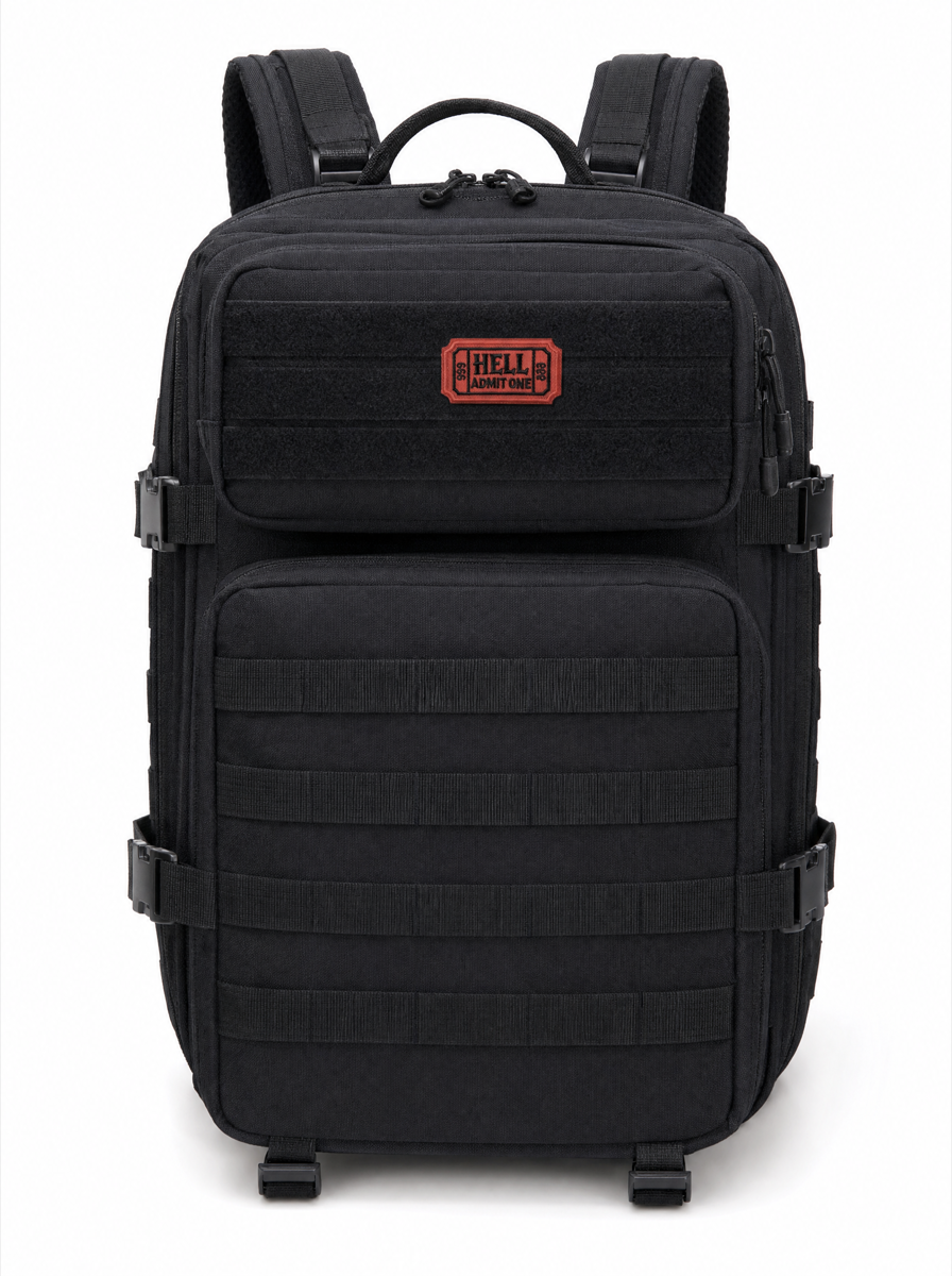 Hell Admit One Patch - on backpack
