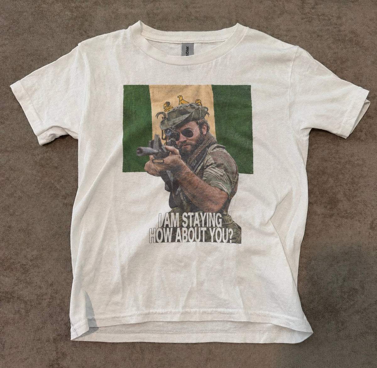 “I am staying how about you?” Rhodesia T-shirt