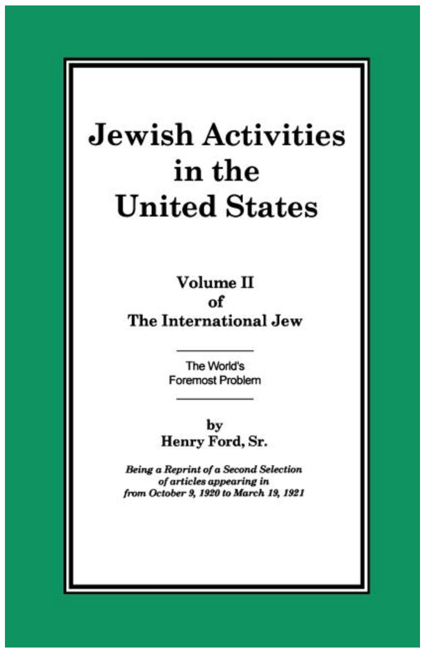 International Jew Volume II: Jewish Activities in the United States - book cover