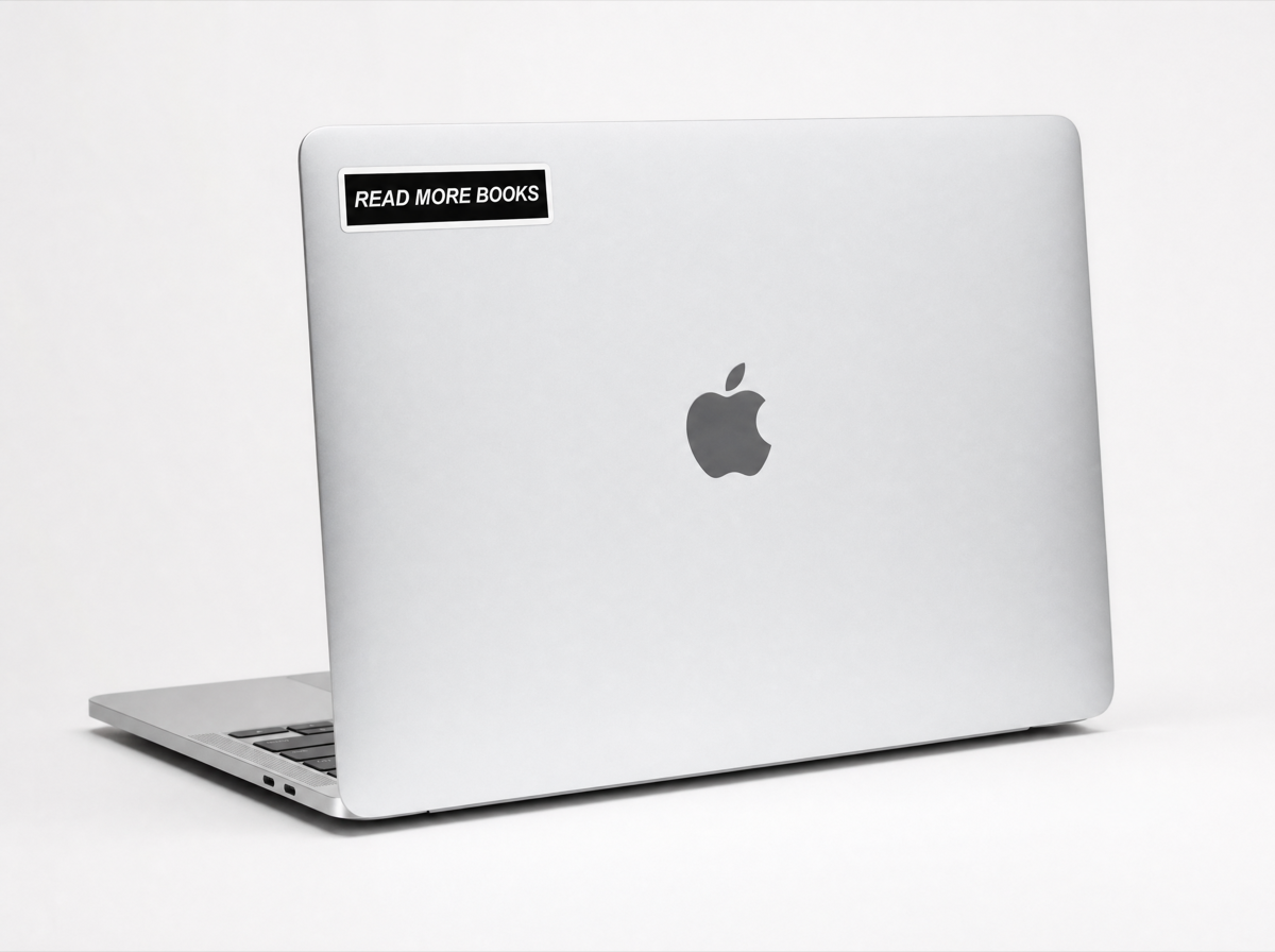 READ MORE BOOKS sticker on laptop
