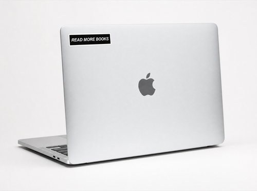 READ MORE BOOKS sticker on laptop