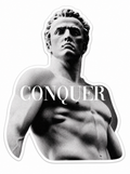 "CONQUER" sticker