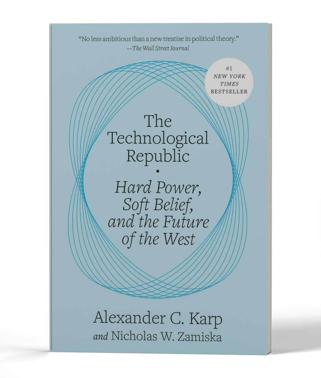 The Technological Republic: Hard Power, Soft Belief, and the Future of the West — 3D product photo